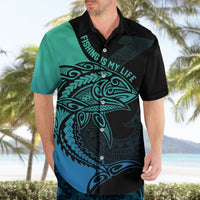 Personalised Polynesia Fishing Hawaiian Shirt With Maori Hei Matau Fish Hook Turquoise Art LT9 - Polynesian Pride