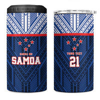 Custom Rugby Toa Samoa 4 in 1 Can Cooler Tumbler Samoa mo Samoa Island Warrior Pride - Polynesian Pride