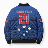 Custom Rugby Toa Samoa Bomber Puffer Jacket Samoa mo Samoa Strength in Tatau - Polynesian Pride