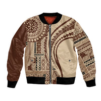 Samoa Siapo Arty Bomber Jacket Brown Style LT9 Unisex Brown - Polynesian Pride