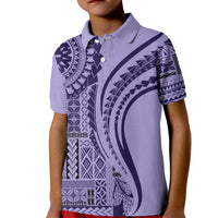 Samoa Siapo Arty Kid Polo Shirt Purple Style LT9 Kid Purple - Polynesian Pride