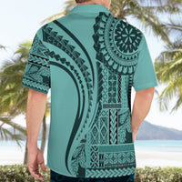 Samoa Siapo Arty Hawaiian Shirt Turquoise Style LT9 - Polynesian Pride