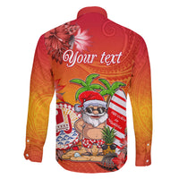 Personalised Wishes in Tahitian Christmas Family Matching Tank Maxi Dress and Hawaiian Shirt French Polynesia Santa Beach LT9 - Polynesian Pride