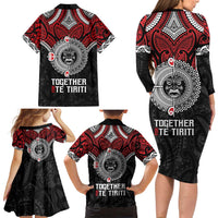 Aotearoa and Tonga Mo Te Tiriti Family Matching Long Sleeve Bodycon Dress and Hawaiian Shirt New Zealand Honour The Treaty Ake!Ake!Ake! LT9 - Polynesian Pride