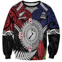 Aotearoa and Samoa Mo Te Tiriti Sweatshirt Tangata Moana Stand with Tangata Whenua