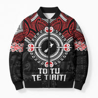 Aotearoa Proud To Be Maori Bomber Puffer Jacket New Zealand Fight Together LT9 Unisex Black - Polynesian Pride