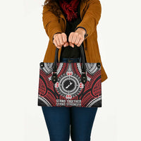 Aotearoa Proud To Be Maori Leather Bag New Zealand Fight Together LT9 Black - Polynesian Pride
