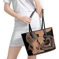 Personalised Valentines Day Romantic Lovers Leather Tote Bag LT9 - Polynesian Pride