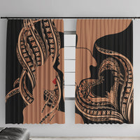 Personalised Valentines Day Romantic Lovers Window Curtain LT9 With Hooks Gold - Polynesian Pride