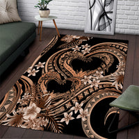 Polynesia Valentines Day Forever In My Heart Tattoo Area Rug Gold Style LT9 Gold - Polynesian Pride