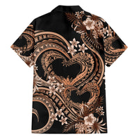 Polynesia Valentines Day Forever In My Heart Tattoo Hawaiian Shirt Gold Style LT9 - Polynesian Pride
