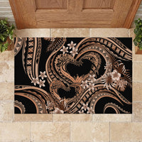 Polynesia Valentines Day Forever In My Heart Tattoo Rubber Doormat Gold Style LT9 - Polynesian Pride