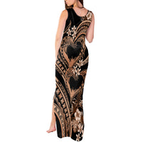 Polynesia Valentines Day Forever In My Heart Tattoo Tank Maxi Dress Gold Style LT9 - Polynesian Pride