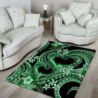 Polynesia Valentines Day Forever In My Heart Tattoo Area Rug Green Style LT9 - Polynesian Pride