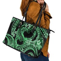 Polynesia Valentines Day Forever In My Heart Tattoo Leather Tote Bag Green Style LT9 - Polynesian Pride