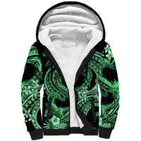 Polynesia Valentines Day Forever In My Heart Tattoo Sherpa Hoodie Green Style LT9 Unisex Green - Polynesian Pride