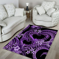 Polynesia Valentines Day Forever In My Heart Tattoo Area Rug Purple Style LT9 - Polynesian Pride