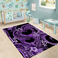 Polynesia Valentines Day Forever In My Heart Tattoo Area Rug Purple Style LT9 - Polynesian Pride