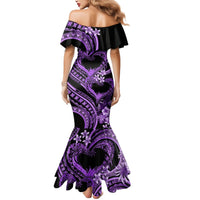 Polynesia Valentines Day Forever In My Heart Tattoo Mermaid Dress Purple Style LT9 - Polynesian Pride