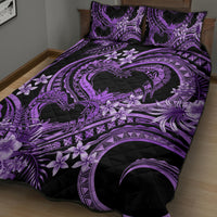 Polynesia Valentines Day Forever In My Heart Tattoo Quilt Bed Set Purple Style LT9 - Polynesian Pride