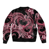 Polynesia Valentines Day Forever In My Heart Tattoo Sleeve Zip Bomber Jacket Pink Style LT9 - Polynesian Pride