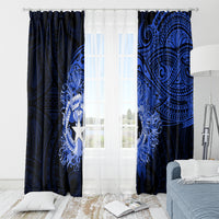 Northern Mariana Islands Ylang-ylang Mwarmwar Window Curtain Polynesian Blue Style