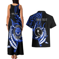 Personalised Chuuk FSM Culture Day Couples Matching Tank Maxi Dress and Hawaiian Shirt Hammerhead Shark Tattoo 2024 LT9 - Polynesian Pride