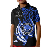 Personalised Chuuk FSM Culture Day Kid Polo Shirt Hammerhead Shark Tattoo 2024 LT9 Kid Blue - Polynesian Pride