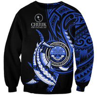 Personalised Chuuk FSM Culture Day Sweatshirt Hammerhead Shark Tattoo 2024 LT9 Unisex Blue - Polynesian Pride