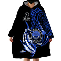 Personalised Chuuk FSM Culture Day Wearable Blanket Hoodie Hammerhead Shark Tattoo 2024 LT9 - Polynesian Pride
