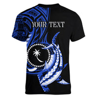 Personalised Chuuk FSM Culture Day Women V Neck T Shirt Hammerhead Shark Tattoo 2024 LT9 - Polynesian Pride