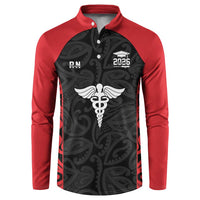 New Zealand Nurse RN 2026 Personalised Button Sweatshirt Red Maori Pattern Cultural Pride
