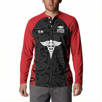 New Zealand Nurse RN 2026 Personalised Button Sweatshirt Red Maori Pattern Cultural Pride