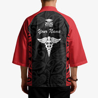 New Zealand Nurse RN 2026 Personalised Kimono Red Maori Pattern Cultural Pride LT9 - Polynesian Pride