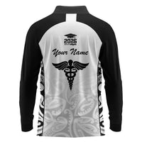 New Zealand Nurse RN 2026 Personalised Long Sleeve Polo Shirt White Maori Pattern Cultural Pride