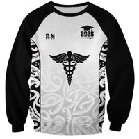 New Zealand Nurse RN 2026 Personalised Sweatshirt White Maori Pattern Cultural Pride LT9 Unisex White - Polynesian Pride