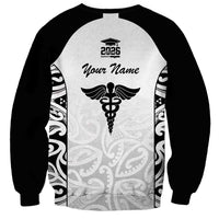 New Zealand Nurse RN 2026 Personalised Sweatshirt White Maori Pattern Cultural Pride LT9 - Polynesian Pride