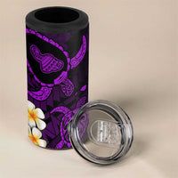 Hawaii Maui Islands Pacific Plumeria 4 in 1 Can Cooler Tumbler Purple Polynesian Tattoo