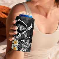 Hawaii Maui Islands Pacific Plumeria 4 in 1 Can Cooler Tumbler White Polynesian Tattoo