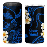 Hawaii Oahu Islands Pacific Plumeria 4 in 1 Can Cooler Tumbler Blue Polynesian Tattoo LT9 One Size: 16 oz Blue - Polynesian Pride