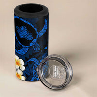 Hawaii Oahu Islands Pacific Plumeria 4 in 1 Can Cooler Tumbler Blue Polynesian Tattoo LT9 - Polynesian Pride