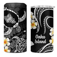 Hawaii Oahu Islands Pacific Plumeria 4 in 1 Can Cooler Tumbler White Polynesian Tattoo LT9 One Size: 16 oz White - Polynesian Pride