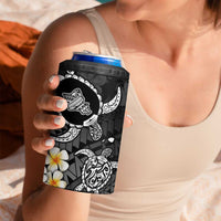 Hawaii Oahu Islands Pacific Plumeria 4 in 1 Can Cooler Tumbler White Polynesian Tattoo LT9 - Polynesian Pride