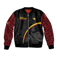 Papua New Guinea 50th Independence Day Bomber Jacket Simple Oro Tapa Pattern - Polynesian Pride