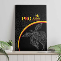 Papua New Guinea 50th Independence Day Canvas Wall Art Simple Oro Tapa Pattern - Polynesian Pride