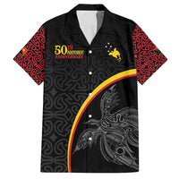 Papua New Guinea 50th Independence Day Family Matching Long Sleeve Bodycon Dress and Hawaiian Shirt Simple Oro Tapa Pattern - Polynesian Pride