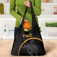 Papua New Guinea 50th Independence Day Grocery Bag Simple Oro Tapa Pattern - Polynesian Pride