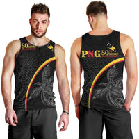 Papua New Guinea 50th Independence Day Men Tank Top Simple Oro Tapa Pattern - Polynesian Pride