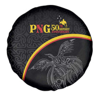 Papua New Guinea 50th Independence Day Spare Tire Cover Simple Oro Tapa Pattern - Polynesian Pride