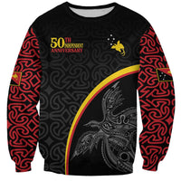 Papua New Guinea 50th Independence Day Sweatshirt Simple Oro Tapa Pattern - Polynesian Pride